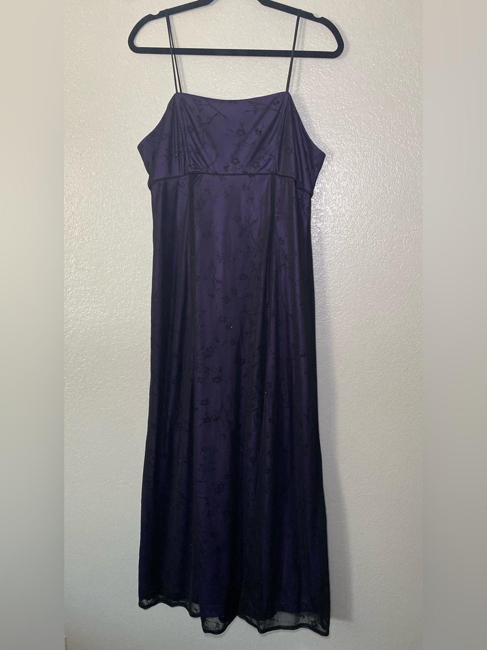 Helene Blake Women's Y2K Purple Maxi Dress 90s Spaghetti Strap Whimsigoth Sz14